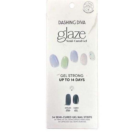 No Brand Other - Dashing Diva Glaze Semi-Cured Gel Nail Strips Lavender Field NIB